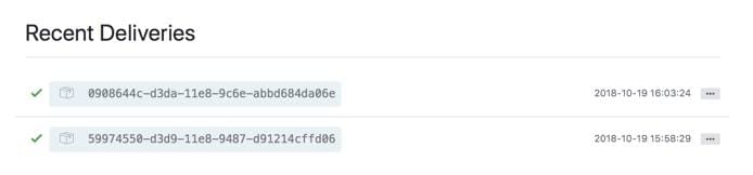 GitHub Webhook - Recent Deliveries