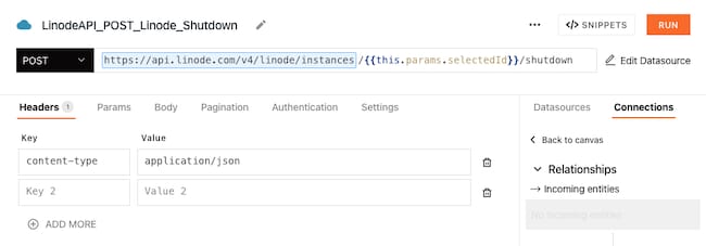 Query for shutting down a Linode instance Query for shutting down a Linode instance