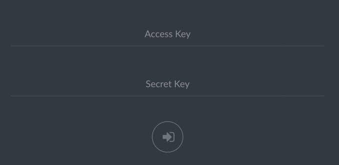Minio Login Screen