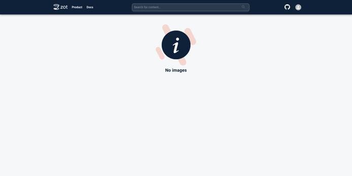 zot empty homepage