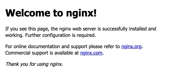 The default Nginx welcome page The default Nginx welcome page