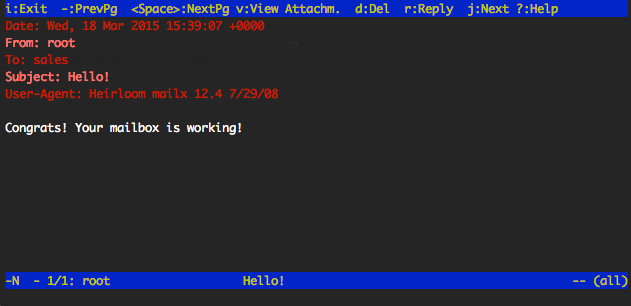 Your mailbox is working! Your mailbox is working!