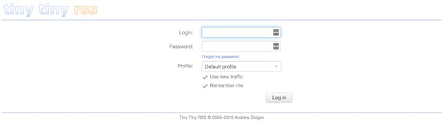 Tiny Tiny RSS Login Page Tiny Tiny RSS Login Page