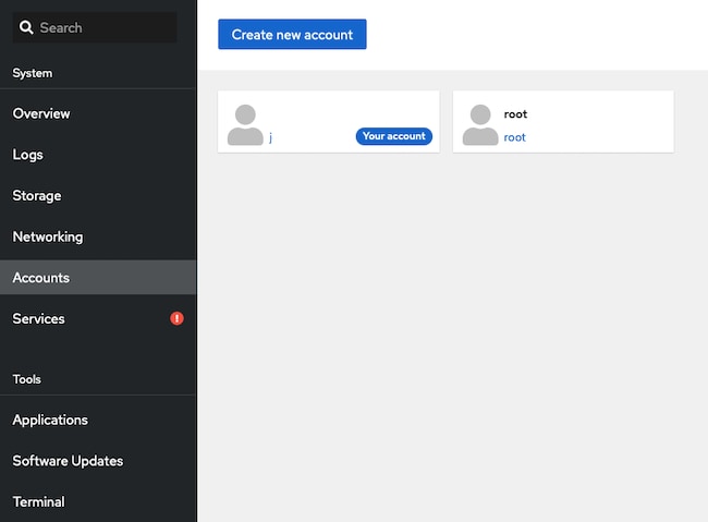 Cockpit Accounts Tab