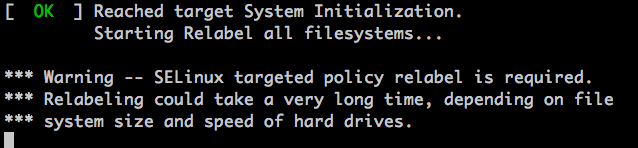 SELinux filesystem relabel SELinux filesystem relabel