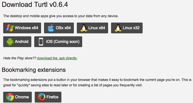 Turtl Download Screen