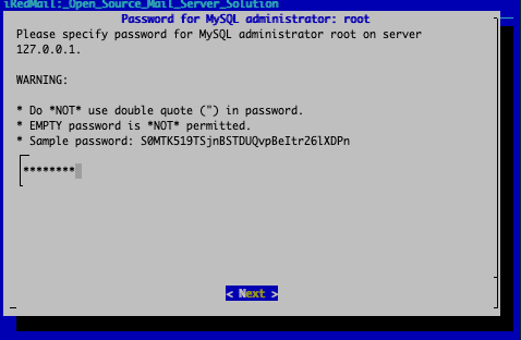 Choose a database password