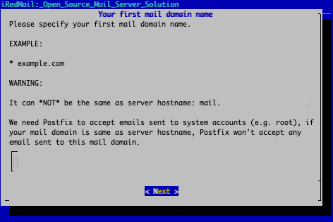 Enter the domain name