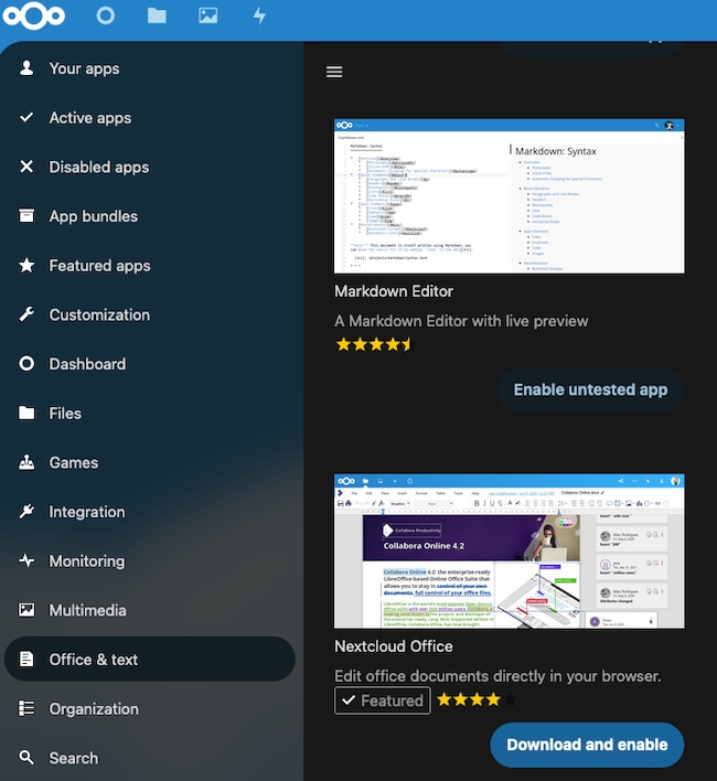 The Nextcloud Office application The Nextcloud Office application