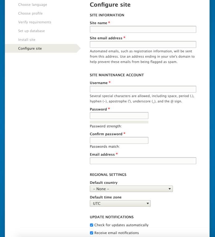 Drupal Site Configuration