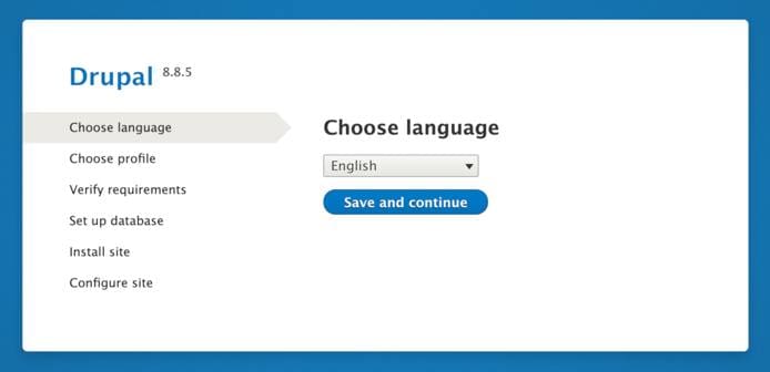 Drupal Configuration Screen