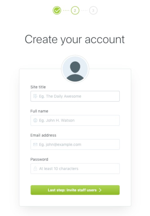 Create Your Account Screen Create Your Account Screen