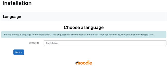 Select the Moodle Language