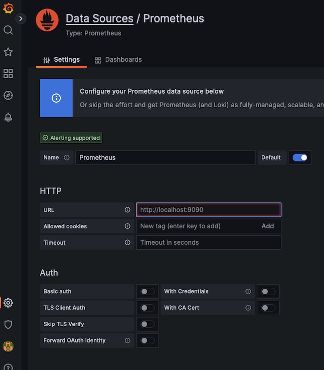 Configure the Prometheus Data Source