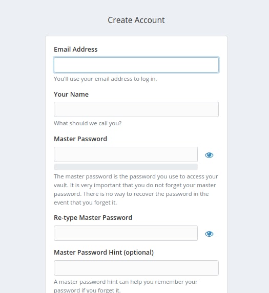 Bitwarden Account Creation Bitwarden Account Creation