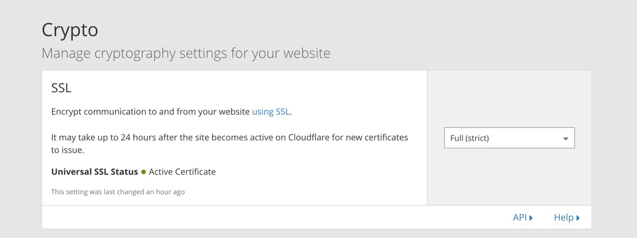 Cloudflare ssl full strict mode