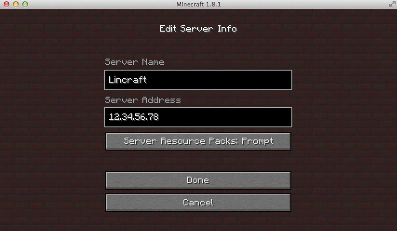 Edit Server Info. Edit Server Info.