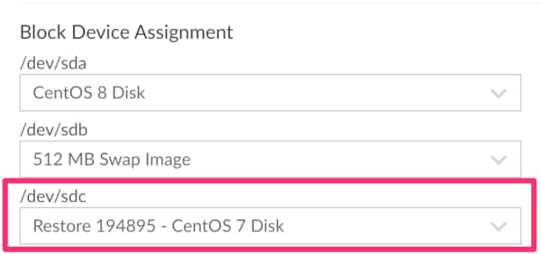 Add Restore Disk to Block Device Assignment Add Restore Disk to Block Device Assignment