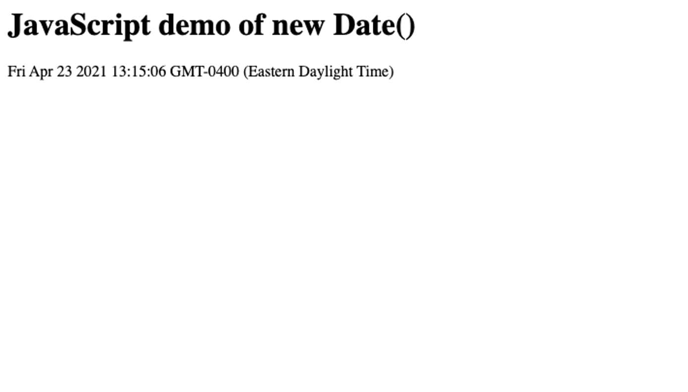 An example of new Date An example of new Date