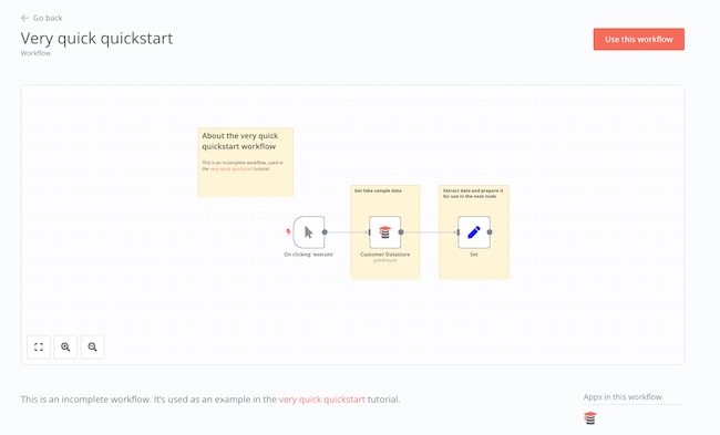 Overview of the very quick quickstart workflow