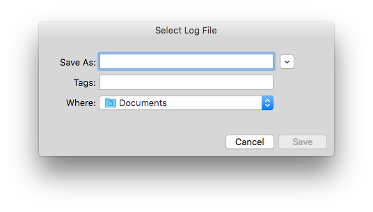 Prompt to save the log file