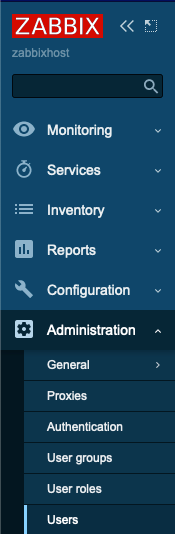 Access the users menu