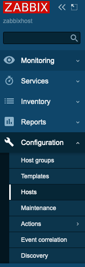 Access the configure hosts menu