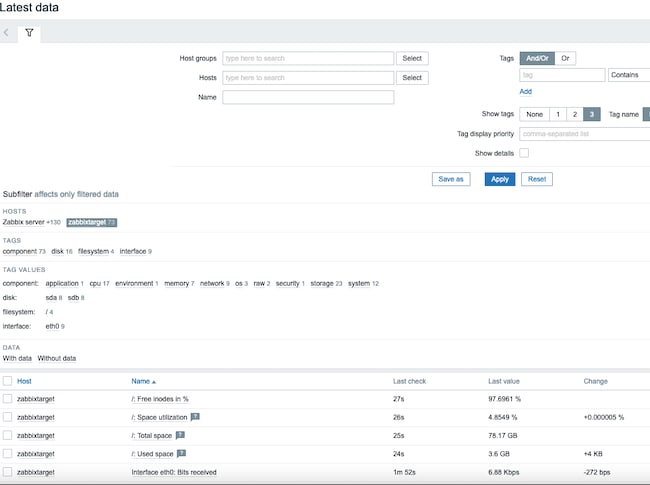 Filter the system data