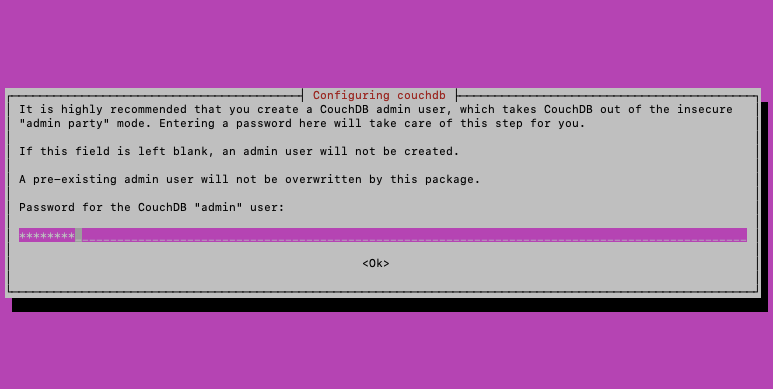 Creating a CouchDB administrator user