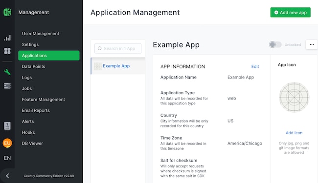 Countly dashboard Countly dashboard