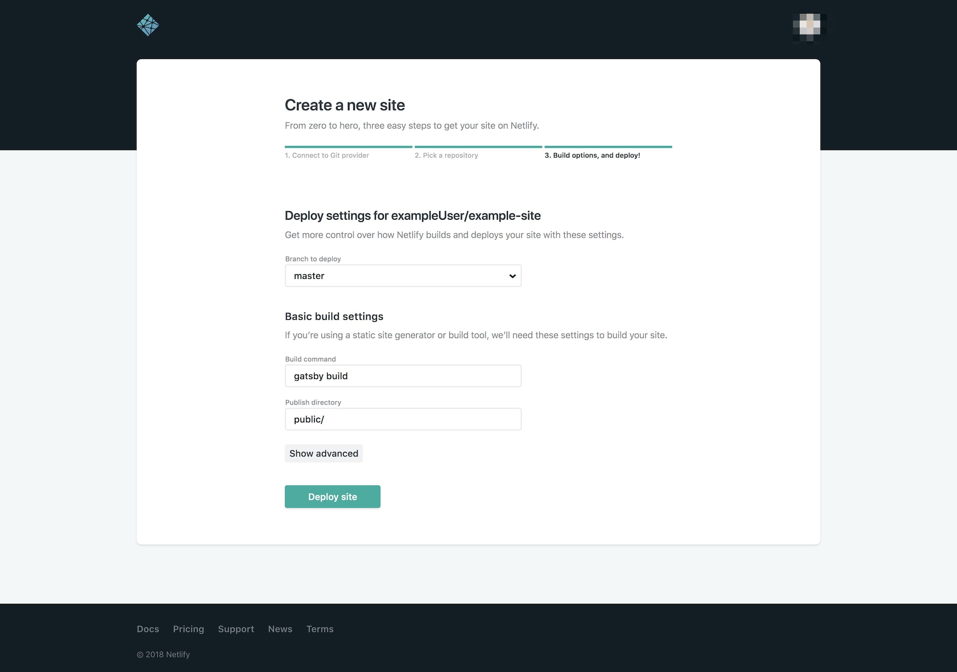Netlify repository settings Netlify repository settings