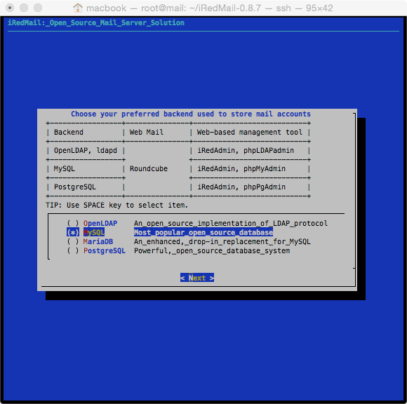 choose backend db choose backend db