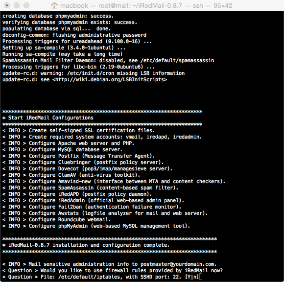 iredmail Firewall and SSH port iredmail Firewall and SSH port
