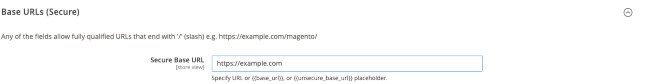 Enter your HTTPS address in the “Secure Base URL” field.