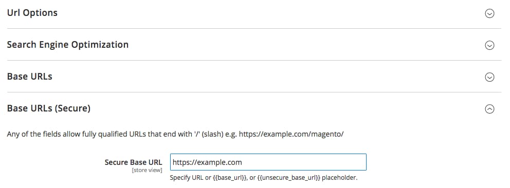 Enter your domain with the HTTPS protocol.