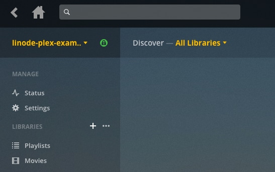 Plex web interface - additional Library Plex web interface - additional Library