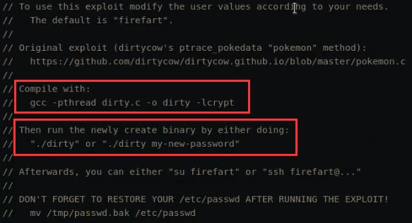 Dirtycow exploit code contents Dirtycow exploit code contents