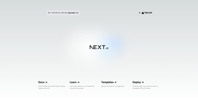 Screenshot of the Next.js welcome page Screenshot of the Next.js welcome page