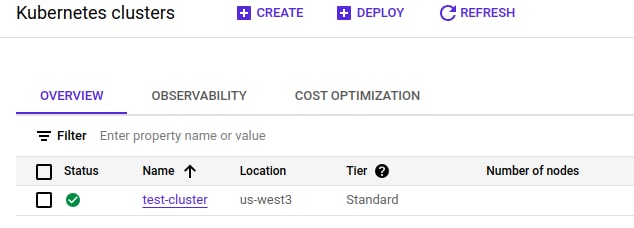 Details panel in Google Cloud showing the name and location of a GKE cluster. Details panel in Google Cloud showing the name and location of a GKE cluster.