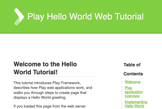 Play “Hello, World!” example application