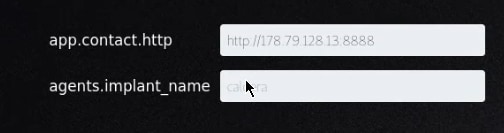 Caldera agent options form Caldera agent options form