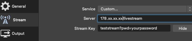 Stream Settings for OBS Stream Settings for OBS