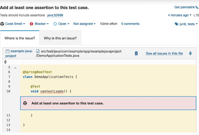 A code snippet from an error found on a SonarQube scan A code snippet from an error found on a SonarQube scan