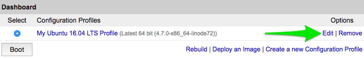 Select “Edit” to modify your Configuration Profile Select “Edit” to modify your Configuration Profile