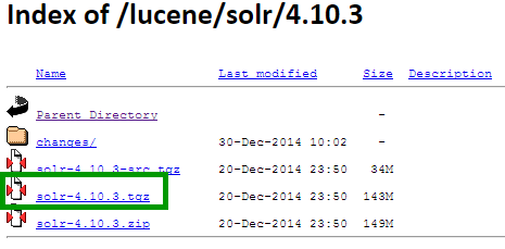 Solr release directory listing Solr release directory listing