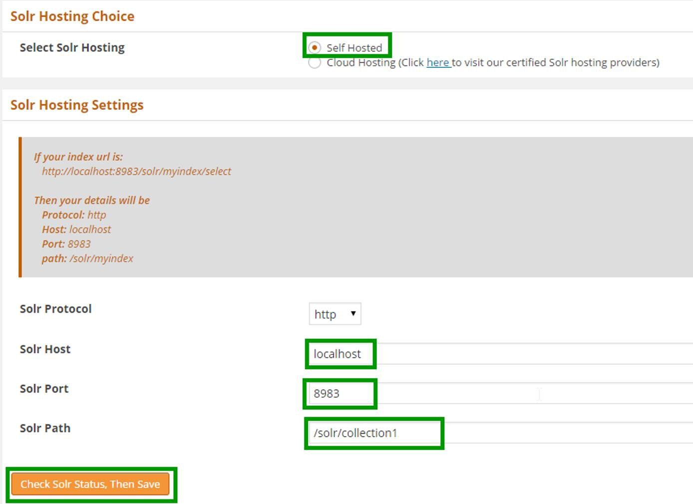 WPSolr self hosting settings WPSolr self hosting settings
