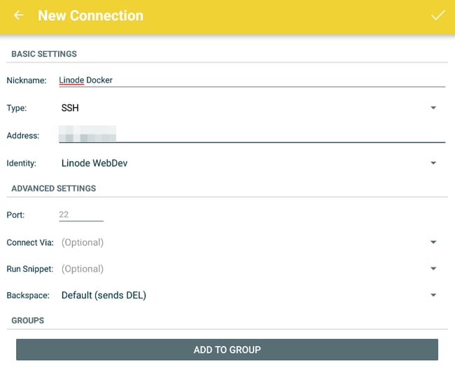 JuiceSSH Connection Settings JuiceSSH Connection Settings