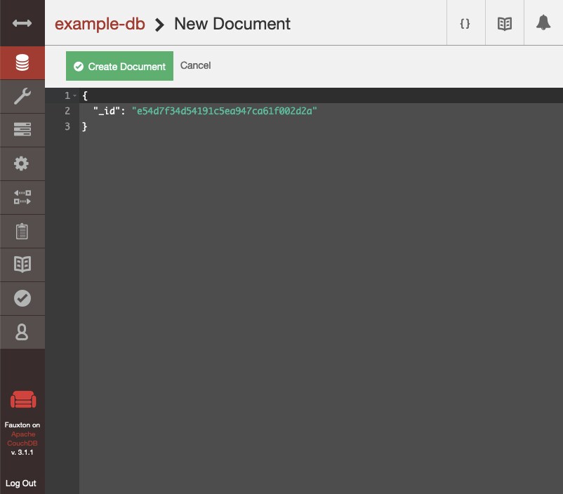 Fauxton document editor