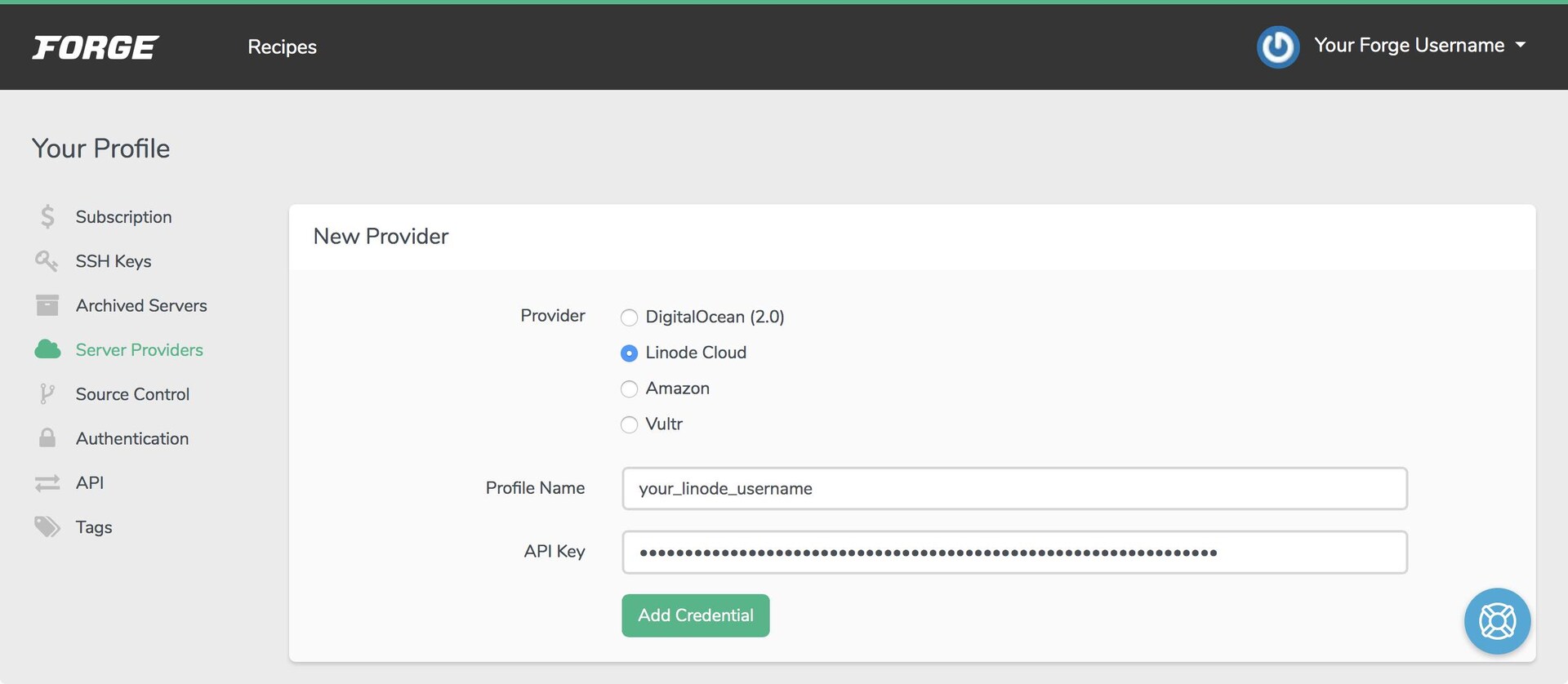Adding your Linode Cloud APIv4 token Linode Cloud Provider