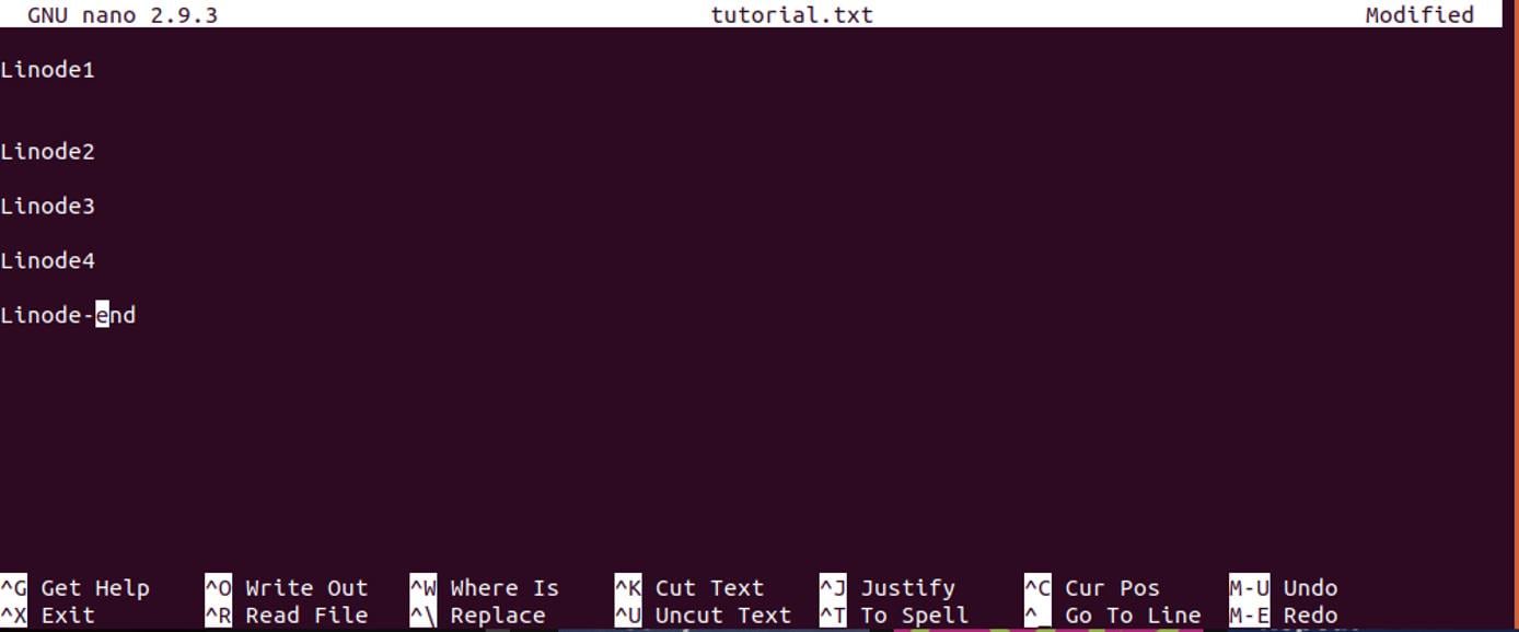 Finding the line that contains 'end'. search for the text